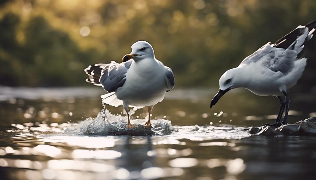 cleaning a seagull s feathers