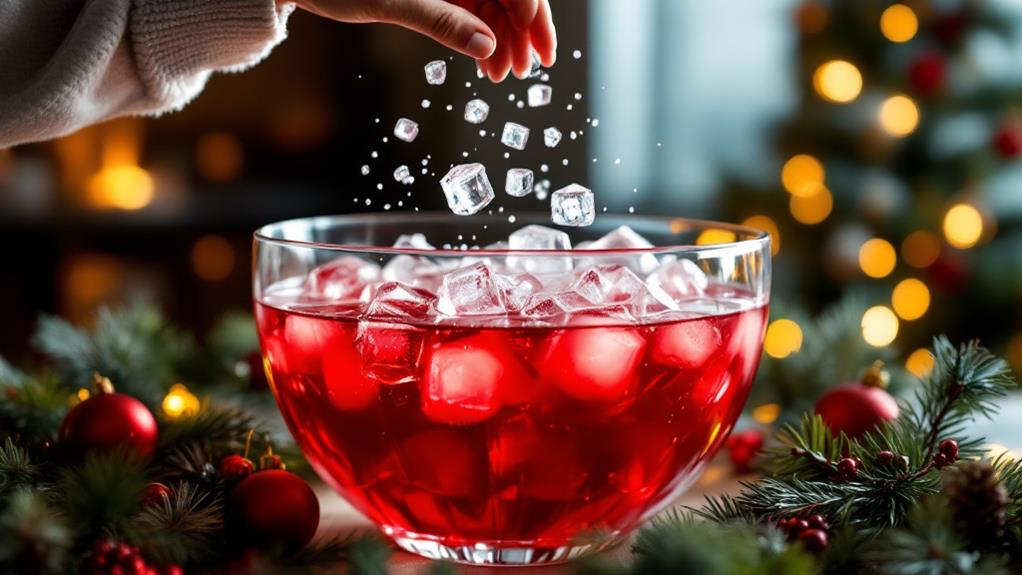 add ice to bowl