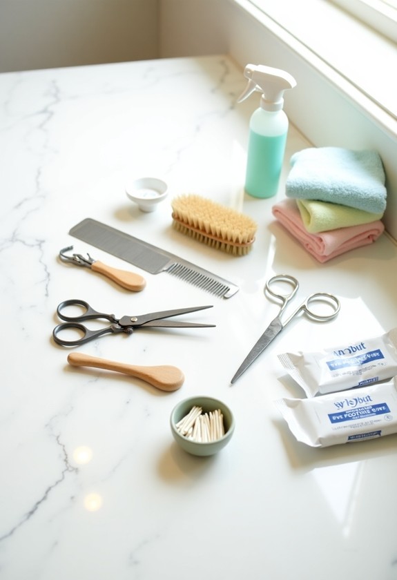 collect essential grooming items