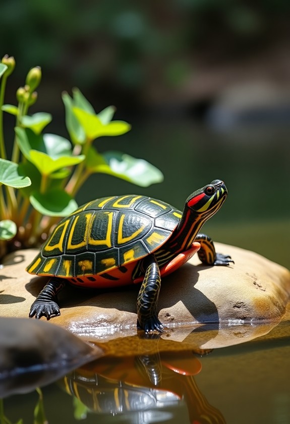 colorful aquatic reptile species