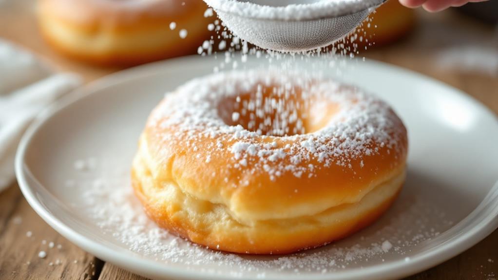dusting with powdered sugar