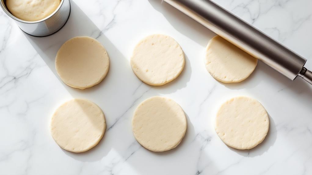 flatten and separate biscuits
