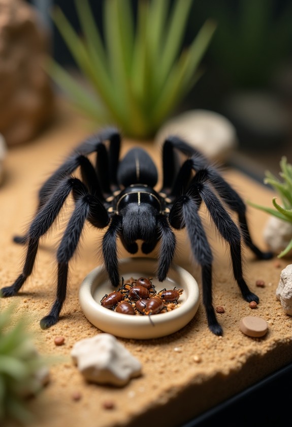 observe tarantula s feeding habits