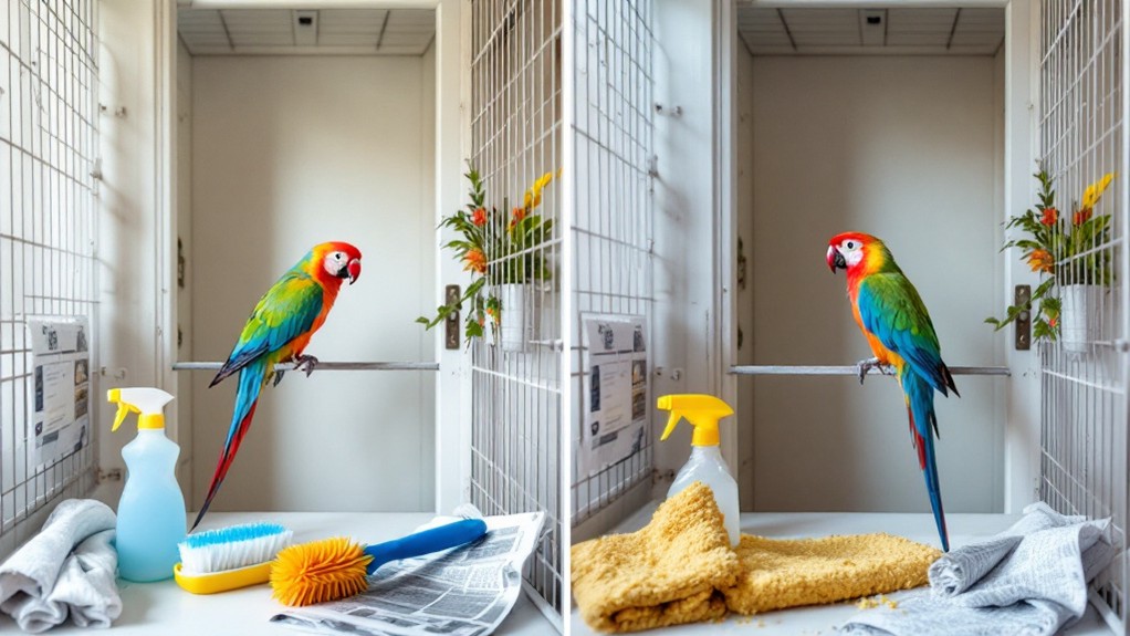 parrot cage cleaning essentials