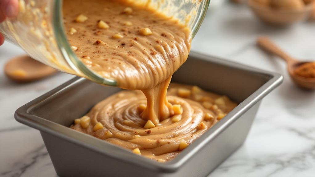 pour batter into pan