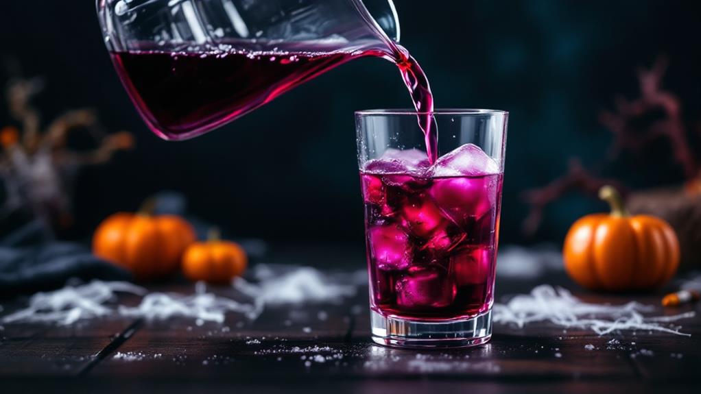 pour grape juice layer