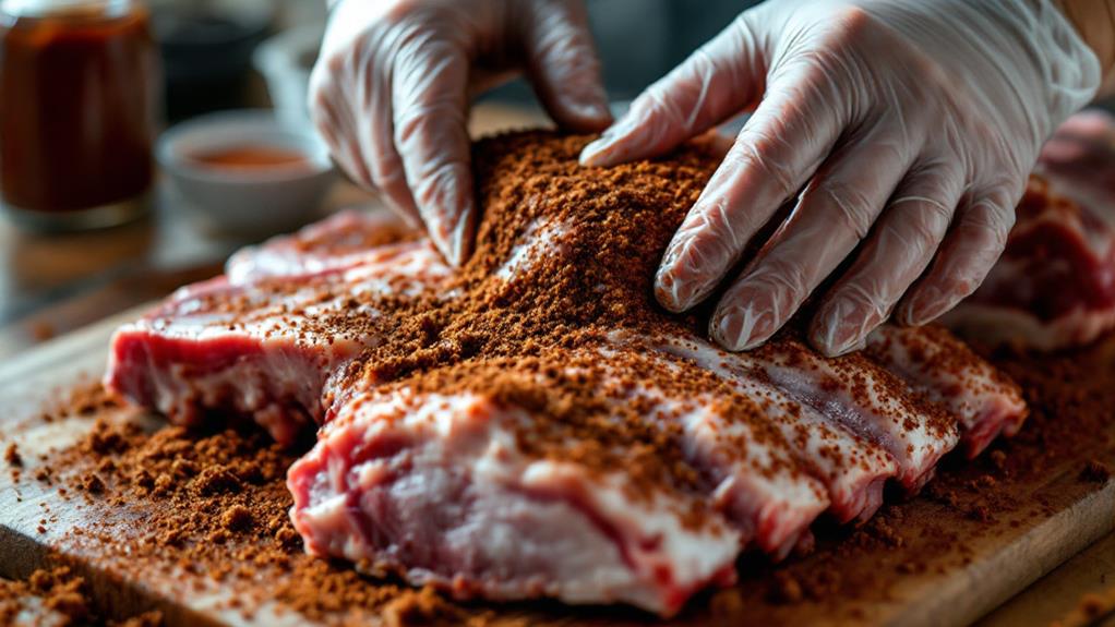 rub seasoning on ribs