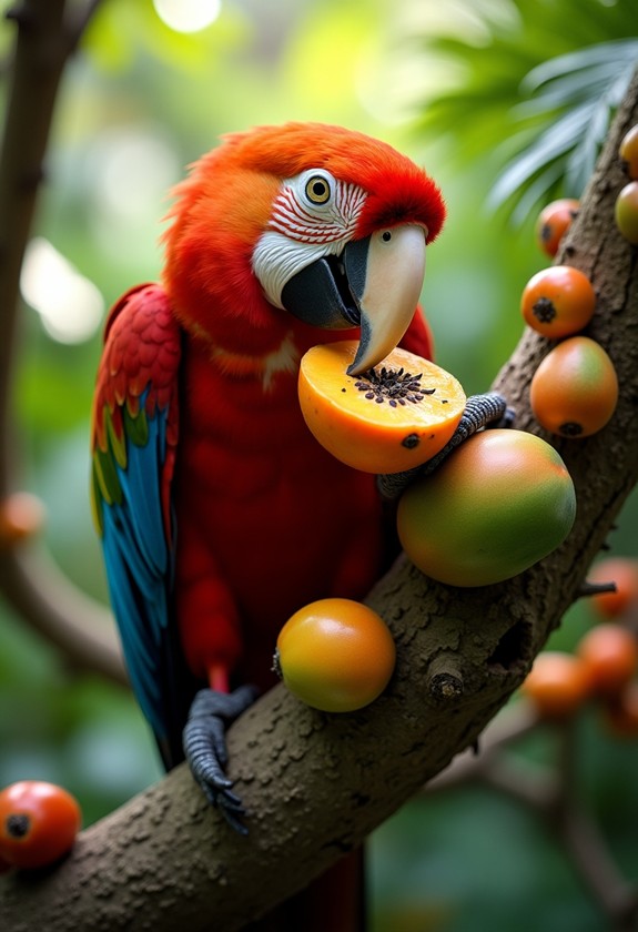 wild parrots natural diet