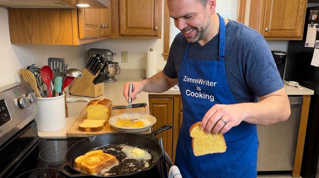 golden cinnamon soaked french toast