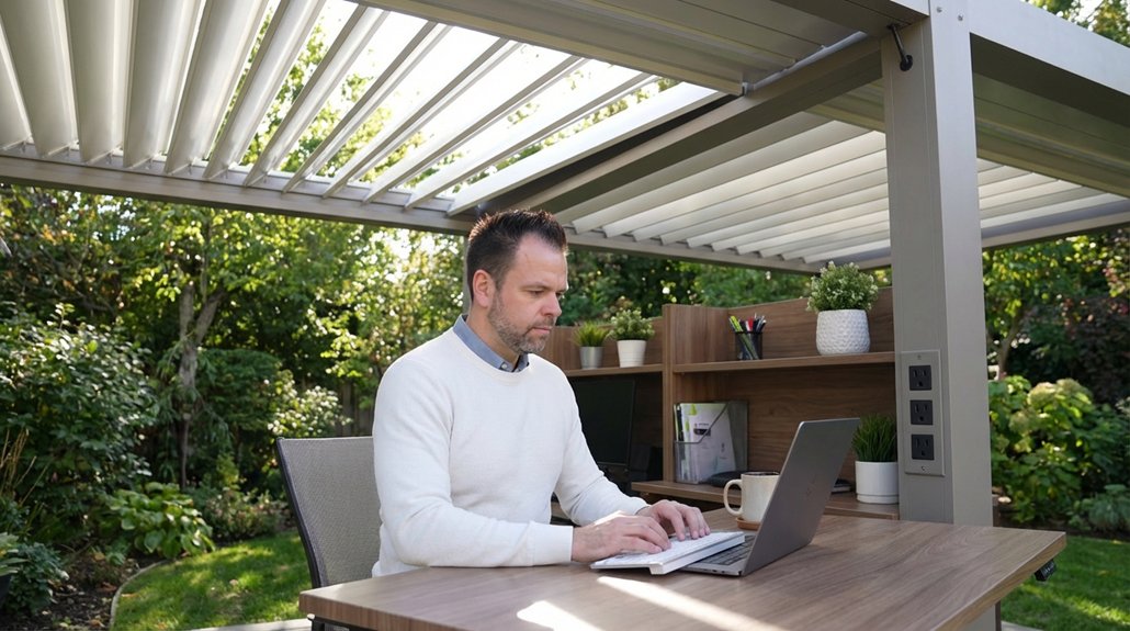 outdoor office with protection