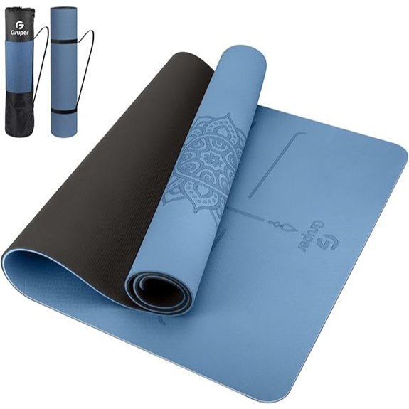 Non-Slip TPE Yoga Mat with Alignment Marks 72x32